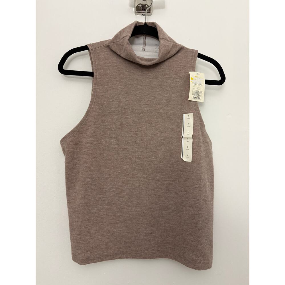NWT a new day Taupe Sleeveless Turtleneck Tank Top Size L